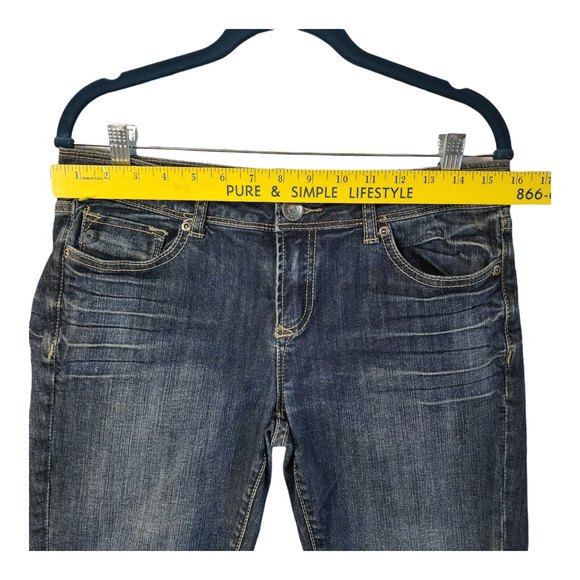 Vigold Skinny Jeans Women's Size 7 Low Rise Faded Whiskered Slub Denim Y2K - Picture 5 of 11